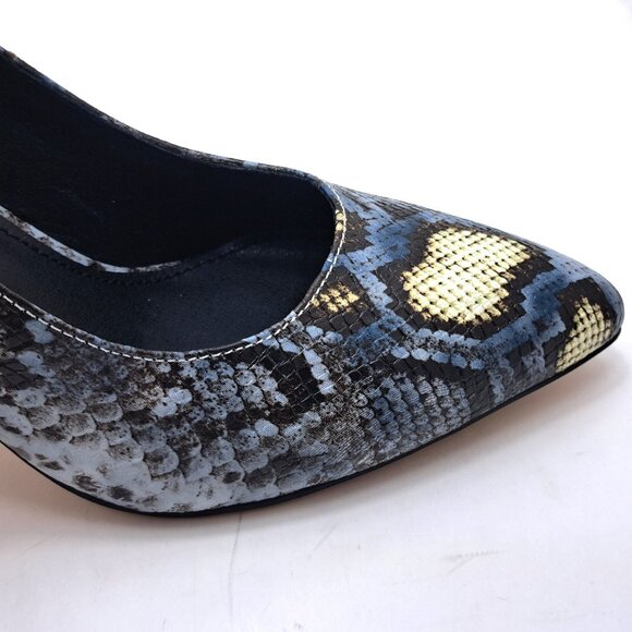 Gabrielle Union Metal Rand Heel Blue Shoes  -  Size 11 - Picture 8 of 13